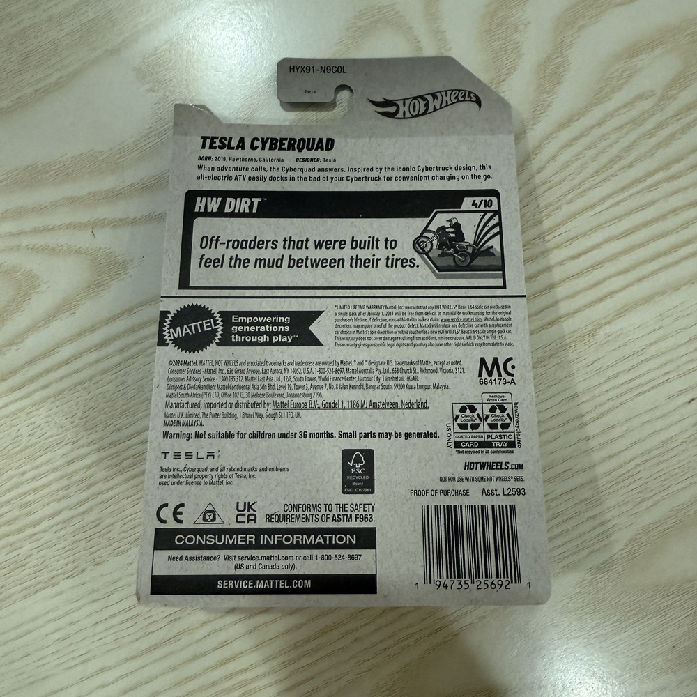 Tesla Cybersquad HW Dirt Hot Wheels - Picture 2 of 2